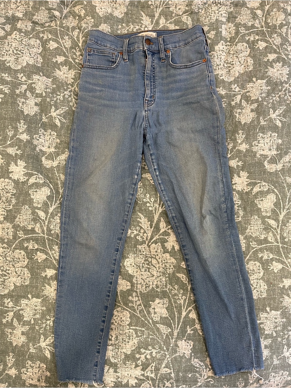 Madewell High-Rise Skinny Crop Jeans in Light Blue Wash